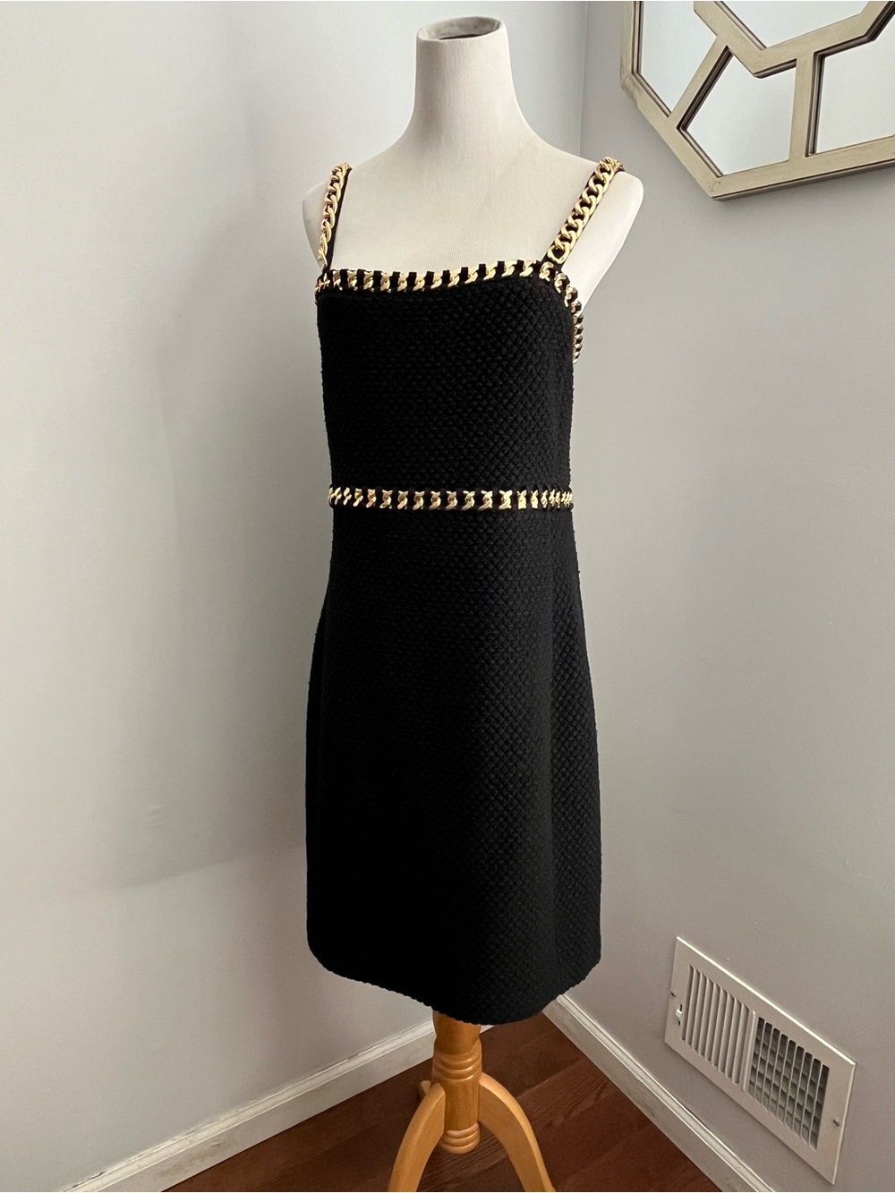 Alice + Olivia  Kelly Woven Cotton-Blend Chain Mini dress